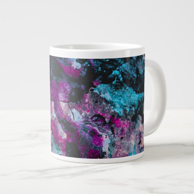 Caneca De Café Grande Abstrato de Épocas de Cristal Ruby e Sapphire (Frente Esquerda)