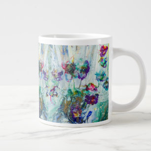 Caneca De Café Grande Abstrato de jardim de beija-flores