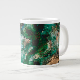 Caneca De Café Grande Abstrato de muss Agate Green Crystal Geode