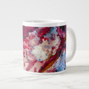 Caneca De Café Grande Abstrato de Red Agate Crystal Geode