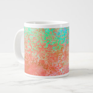 Caneca De Café Grande Abstrato de Tinta de Álcool de Orange Rio de Fogo