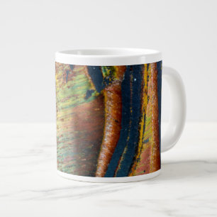 Caneca De Café Grande abstrato de um olho de Tiger colorido