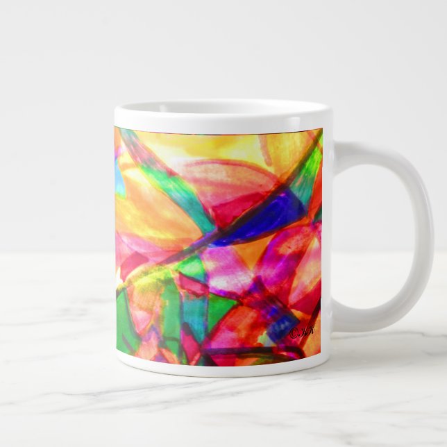 Caneca De Café Grande Abstrato efervescente (Direita)