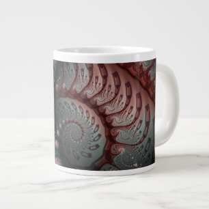 Caneca De Café Grande Abstrato Fantasy Fractal Art Balls Brown Blue