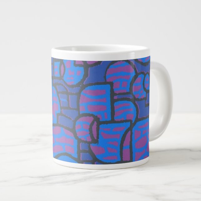 Caneca De Café Grande Abstrato Magenta - Mug de café Grandes (Frente Esquerda)