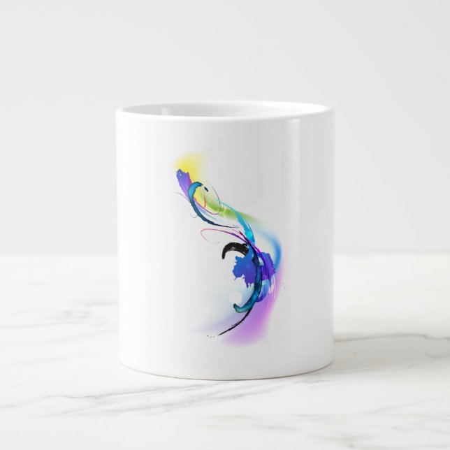 Caneca De Café Grande Abstrato Morning Glory Paint Splatters (Frente)