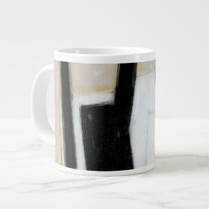 Caneca De Café Grande Abstrato preto e branco
