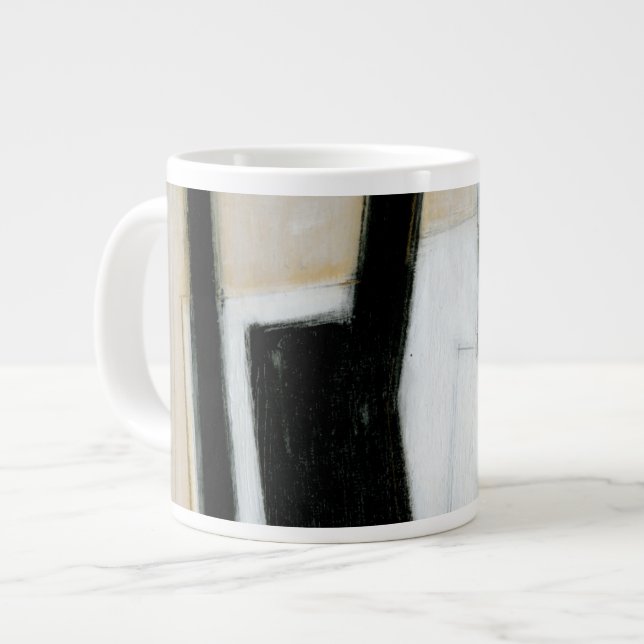 Caneca De Café Grande Abstrato preto e branco (Frente Esquerda)