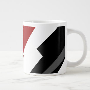 Caneca De Café Grande Abstrato preto e branco vermelho