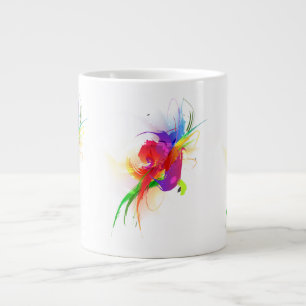 Caneca De Café Grande Abstrato Rainbow Lorikeet Paint Splatters