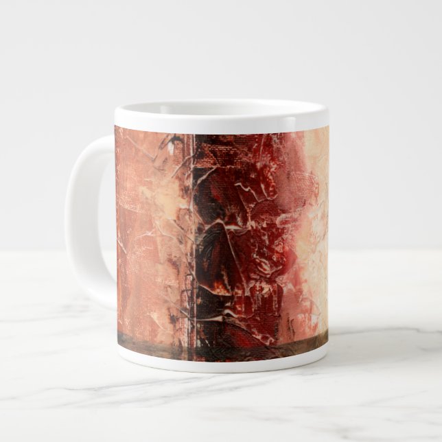 Caneca De Café Grande Abstrato Red Landscape (Frente Esquerda)