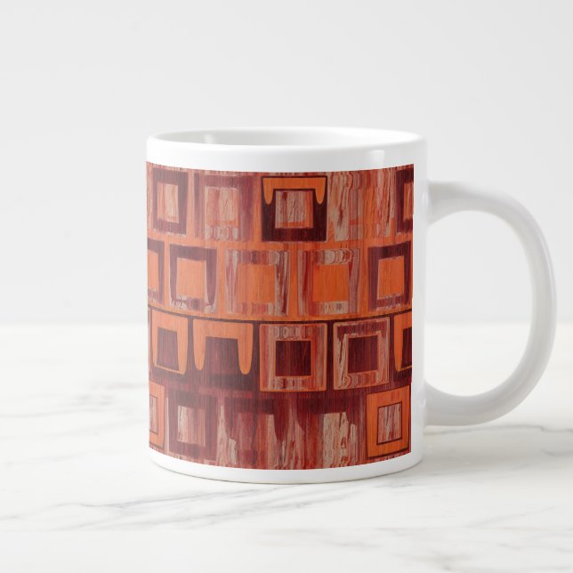 Caneca De Café Grande abstrato vermelho e laranja (Direita)
