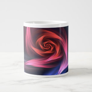 Caneca De Café Grande Abstrato Vortex Forma Vermelha E Azul