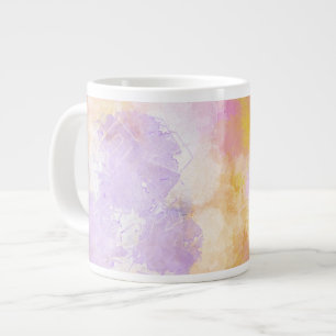Caneca De Café Grande Abstrato Watercolor - Fundo Laranja