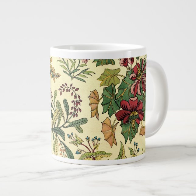 Caneca De Café Grande Abundance Floral Antiga (Frente Esquerda)