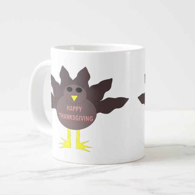 Caneca De Café Grande Ação de Graças Dependeu Mug Turco (Frente Esquerda)