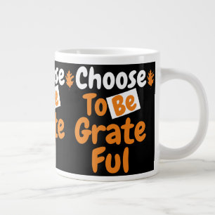 Caneca De Café Grande Ação de Graças Escolhe ser Grata   Tema de outono