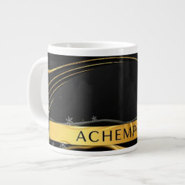Caneca De Café Grande Achempong: A Cascata Auric | Ouro Líquido Opulento