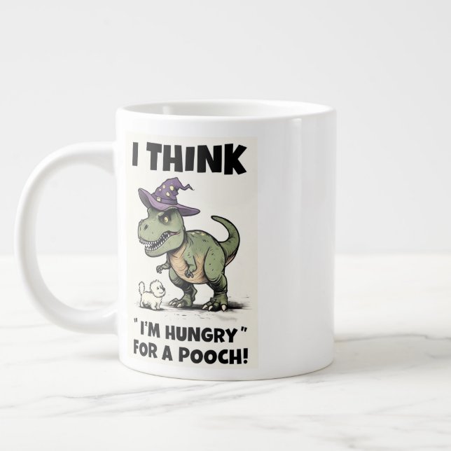 Caneca De Café Grande Acho que estou com fome de um Pooch (Esquerda)