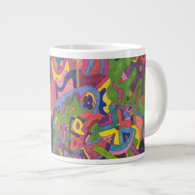 Caneca De Café Grande "Acima da Tempestade" Abstrato Art (Frente Esquerda)