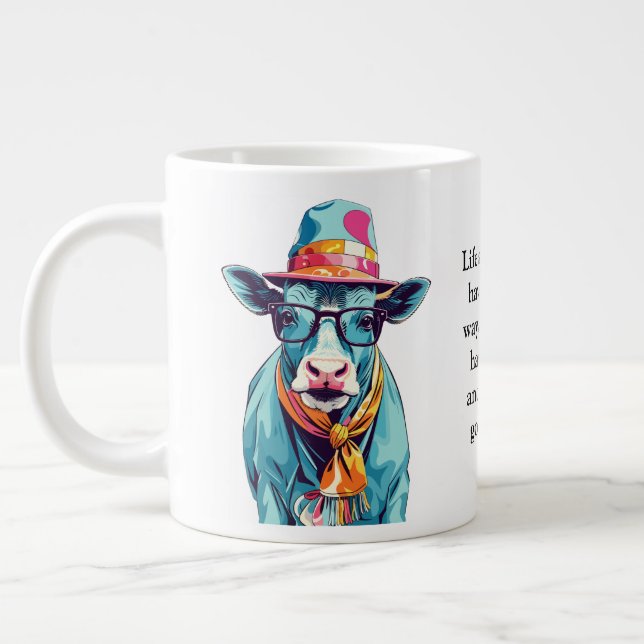 Caneca De Café Grande Aconselhamento Engraçado De Uma Vaca (Esquerda)