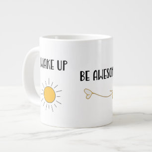 Caneca De Café Grande Acordar Para Cima Seja Incrível Repetir Feliz Bom