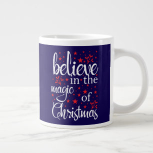 Caneca De Café Grande Acredite na Magia do Natal