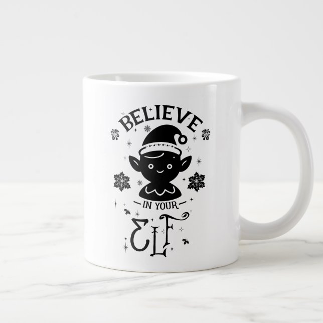 Caneca De Café Grande Acredite no seu Elf (Direita)