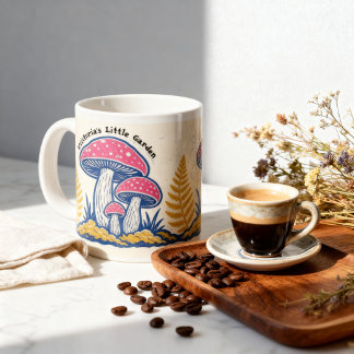 Caneca De Café Grande Acrilico Colorido Personalizado de Cogumelo Arte F