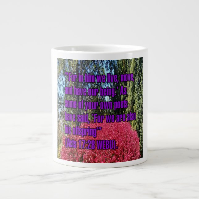 Caneca De Café Grande Acts 17:28 WEBU Mug (Frente)