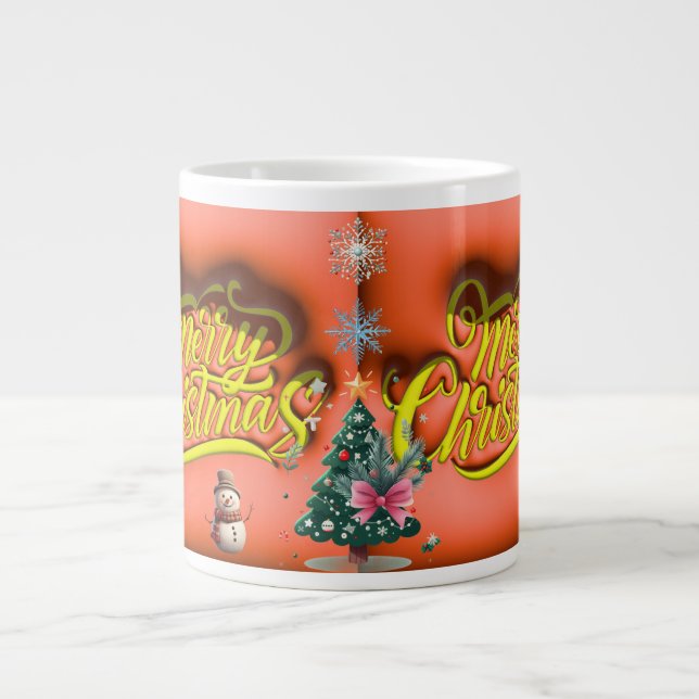 Caneca De Café Grande AD 024 - Gráfico digital de Natal feliz natal (Frente)