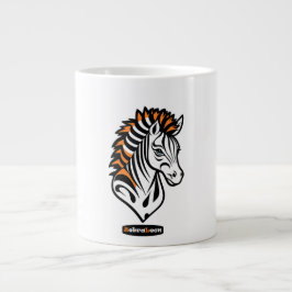 Caneca De Café Grande Adaptives ZebraLeon - Illustration mit Text