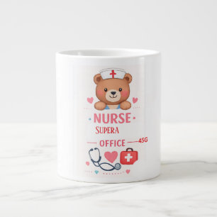 Caneca De Café Grande Adesivo de Urso Enfermeira Fofa, Adesivo de Enferm