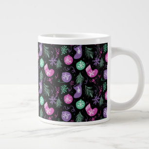Caneca De Café Grande Adesivos de Natal Fofo Flocos de Neve Meia Árvore