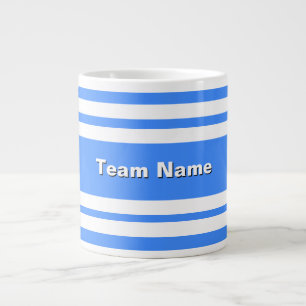 Caneca De Café Grande Adicionar Cores Azul E Branco Da Equipe Esportiva
