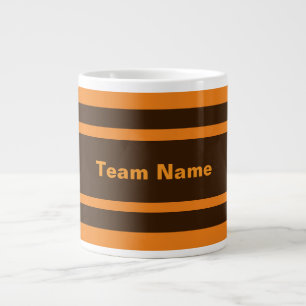Caneca De Café Grande Adicionar Nome da Equipe Brown Orange Trim Equipe