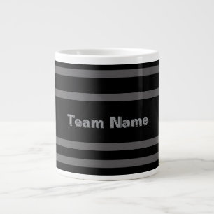 Caneca De Café Grande Adicionar Nome da Equipe Cores Pretas E Da Equipe 