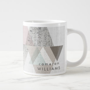 Caneca De Café Grande Adicionar Seu Nome Amuse II Geométrico Moderno