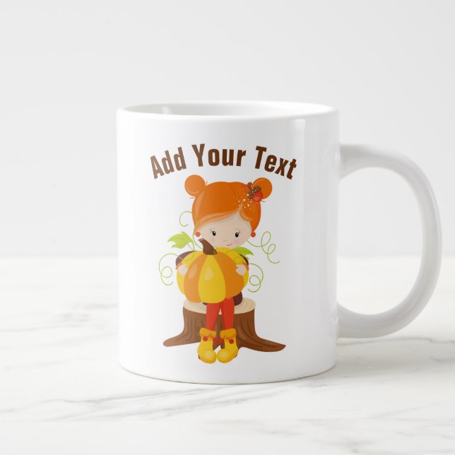 Caneca De Café Grande Adicionar seu texto - Jumbo Mug (Direita)