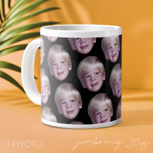 Caneca De Café Grande Adicione 1 Cabeça Flutuante Foto Meio Padrão de Qu