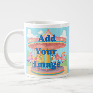 Caneca De Café Grande Adicione seu arquivo de fotos personalizado Jumbo