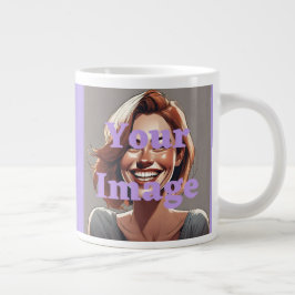 Caneca De Café Grande Adicione seu arquivo de fotos personalizado Jumbo 