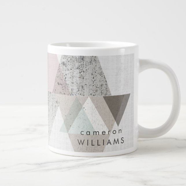 Caneca De Café Grande Adicione seu nome | Amuse II | Geométrico Moderno (Direita)