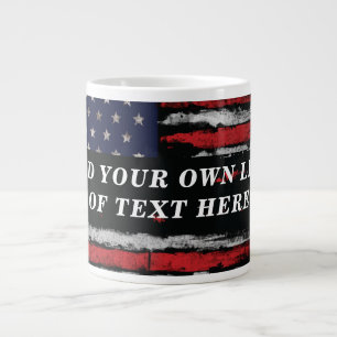 Caneca De Café Grande Adicione seu próprio texto ao sinalizador american