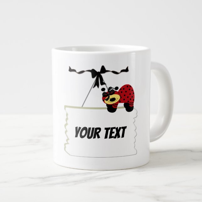 Caneca De Café Grande Adicione seu texto para presente Jumbo Mug (Frente Esquerda)