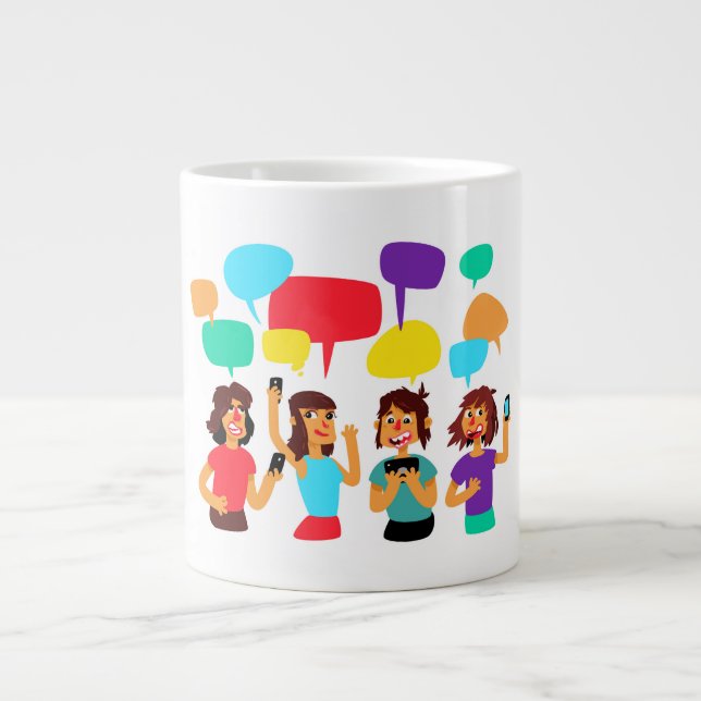 Caneca De Café Grande Adicione Seus Próprios Termos De Texto Presente Ju (Frente)