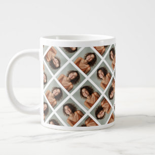 Caneca De Café Grande Adicione uma foto para criar uma colagem louca
