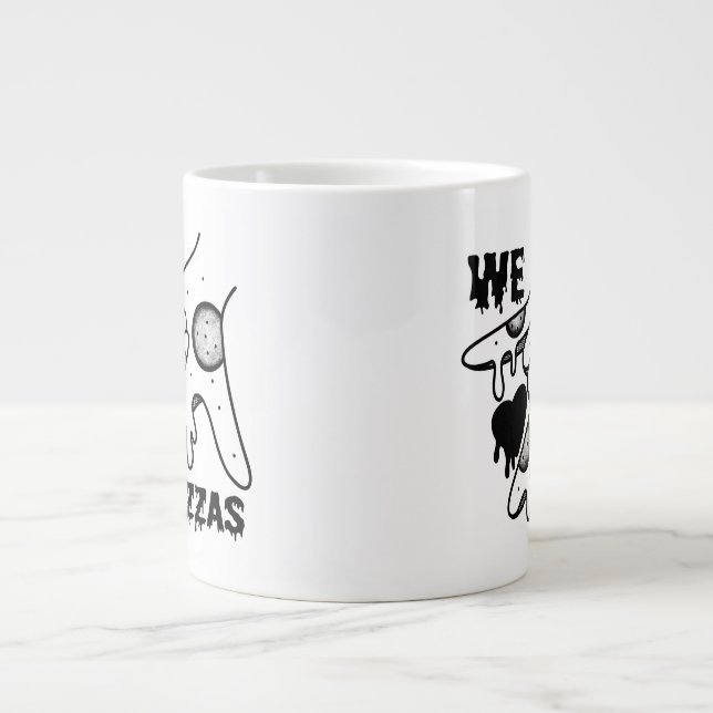 Caneca De Café Grande Adoramos pizza - Pizza Love - ASL ILY Obsession De (Frente)