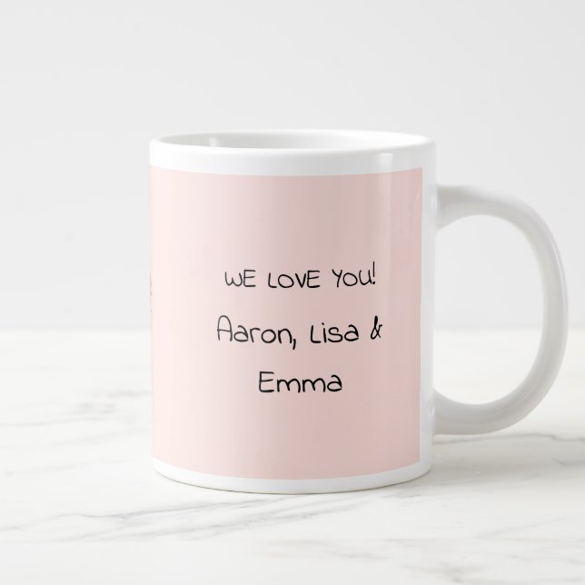 Caneca De Café Grande Adoramos Vovó, Presente De Vovó Personalizado, Mug (Direita)