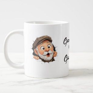 Caneca De Café Grande Adorável Design de Casal de Avós Espiando